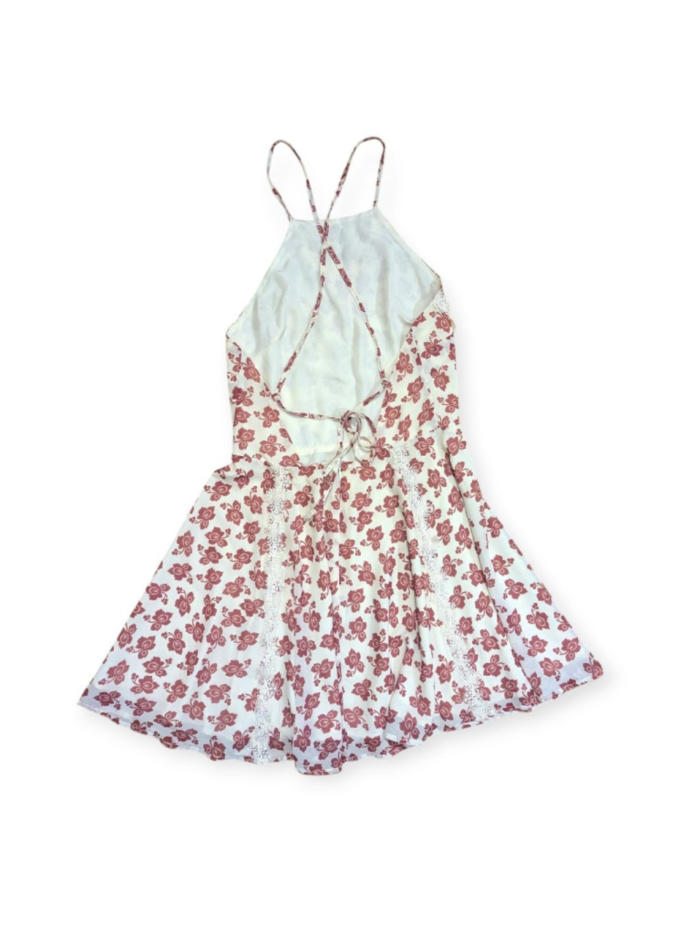 Tularosa Cream Orange Floral Lace Mini Dress Medium - Picture 3 of 12
